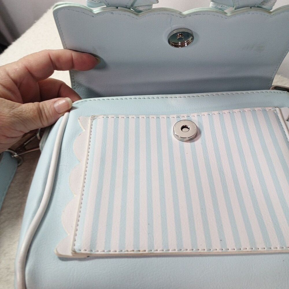 Hot Topic Pastel Blue Bunny Ear Crossbody Bag Sweet Society Blue & White Kawaii - Picture 11 of 16